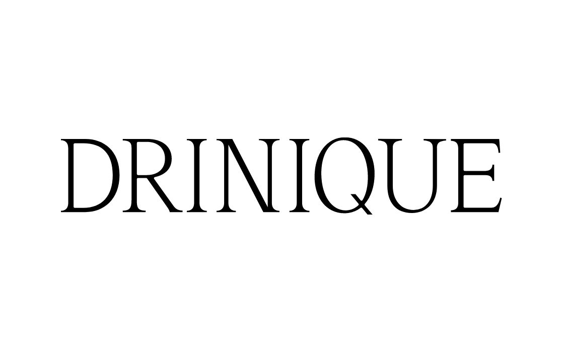 The word DRINIQUE is displayed in large, black, serif capital letters on a white background.